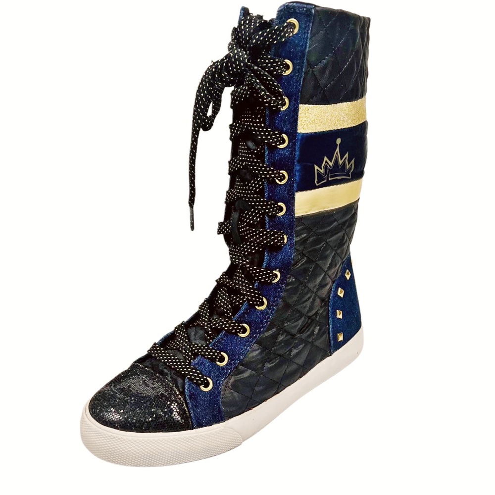 Disney D Signed Navy and Gold Lace-Up Sneaker Boots Sz 2